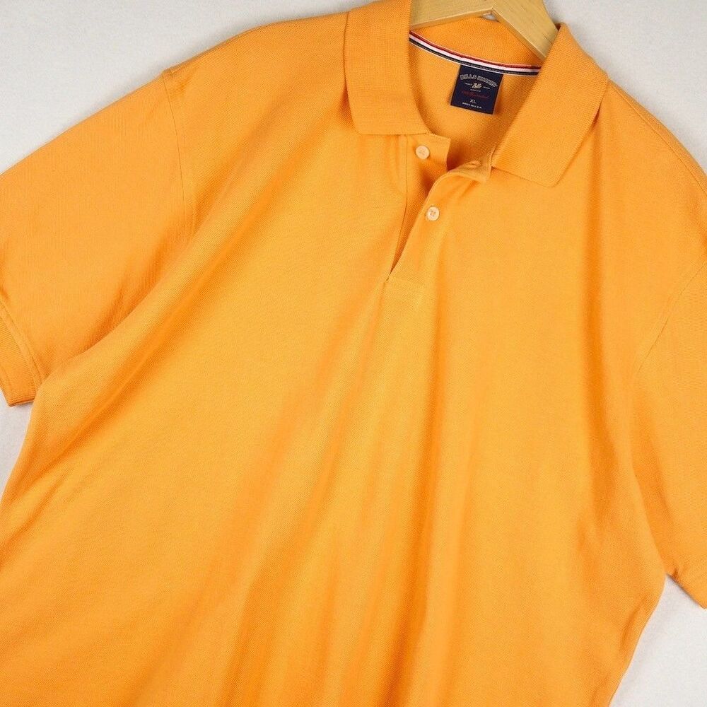 Bills Khakis Polo Shirt Mens XL Orange USA Short Sleeve Supima Cotton Pique